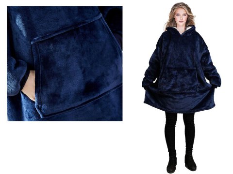 Ciepła bluza koc oversize xxl 2w1 gruba futrzak