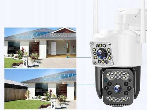 Kamera z dwoma obiektywami ethernet zewnętrzna obrotowa detektor ruchu ip 4g