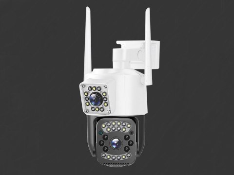 Kamera z dwoma obiektywami ethernet zewnętrzna obrotowa detektor ruchu ip 4g