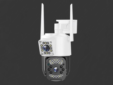 Kamera z dwoma obiektywami wifi zewnętrzna obrotowa wifi detektor ruchu ip