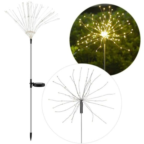 LAMPA SOLARNA OGRODOWA LED DMUCHAWIEC FAJERWERK NA SZPIKULCU DO OGRODU