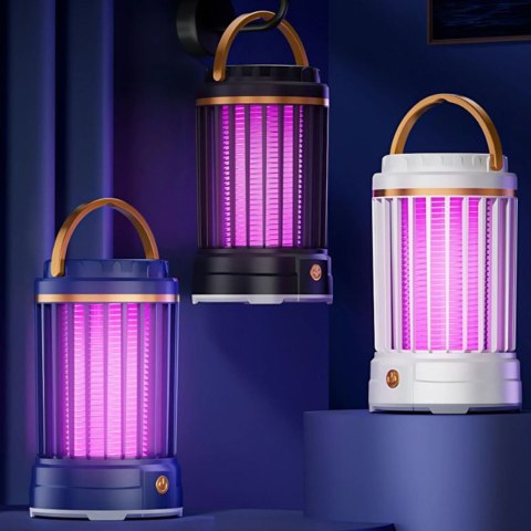 Lampa na komary owadobójcza uv led wisząca akumulatorowa 2 tryby z lampką