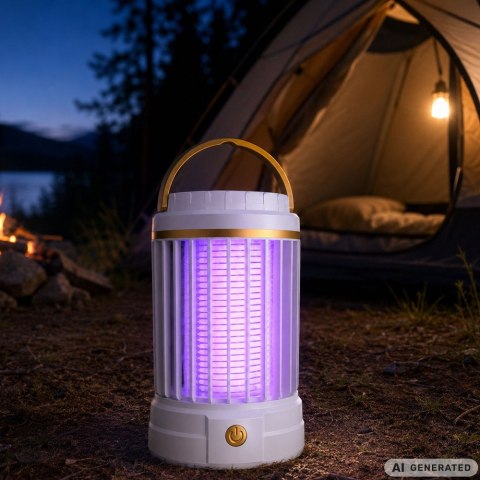 Lampa na komary owadobójcza uv led wisząca akumulatorowa 2 tryby z lampką