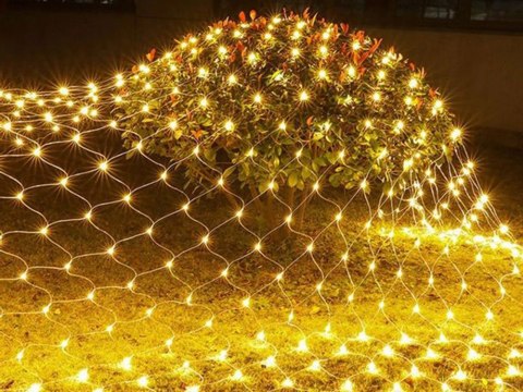 Siatka świetlna kurtyna 100 led lampki święta zewnętrzne biała ciepła 1x2m