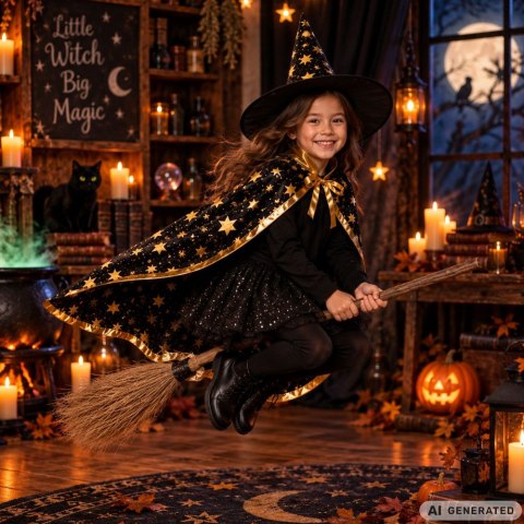 Strój przebranie kostium czarodziej czarodzieja halloween peleryna kapelusz