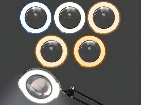 Lampa lupa na biurko szkło powiększające lampka led dermatologiczna 10x