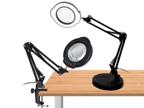 Lampa lupa na biurko szkło powiększające lampka led dermatologiczna 10x