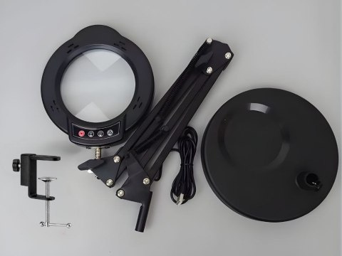 Lampa lupa na biurko szkło powiększające lampka led dermatologiczna 10x