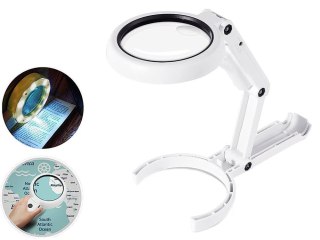 Lupa jubilerska biurkowa 5x 11x 8 led składana usb