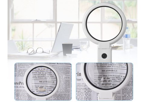 Lupa jubilerska biurkowa 5x 11x 8 led składana usb