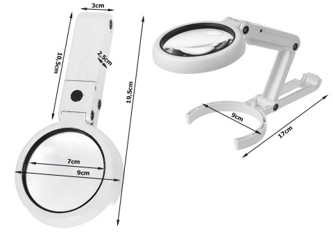 Lupa jubilerska biurkowa 5x 11x 8 led składana usb