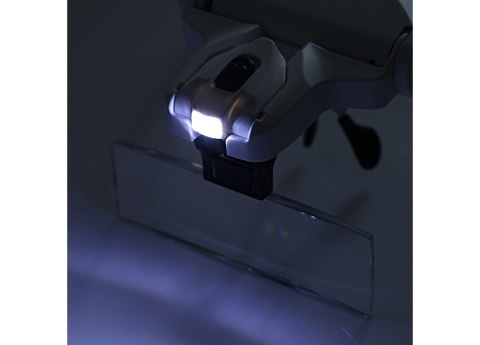 Lupa na głowę czołowa okulary z diodami 2 led 3.5x