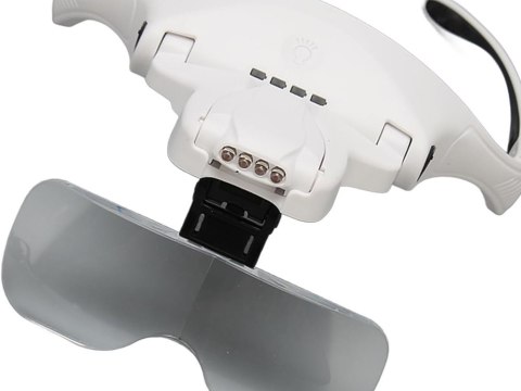 Lupa na głowę okulary z diodami 4 led 3,5 precyzyjna nagłowna profesjonalna