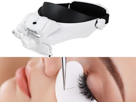 Lupa nagłowna czołowa okulary 3 led soczewki 13x