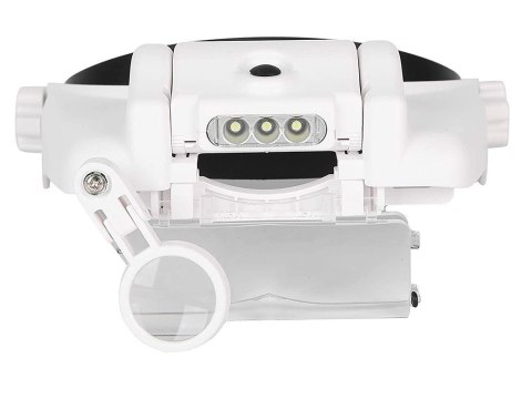Lupa nagłowna czołowa okulary 3 led soczewki 13x