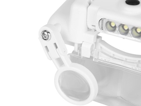 Lupa nagłowna czołowa okulary 3 led soczewki 13x