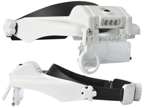 Lupa nagłowna czołowa okulary 3 led soczewki 13x
