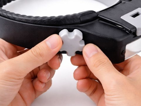 Lupa nagłowna regulowana okulary precyzyjne zegarmistrzowskie serwis 2 led