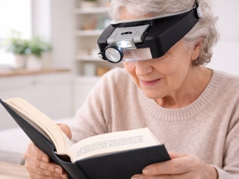 Lupa nagłowna regulowana okulary precyzyjne zegarmistrzowskie serwis 2 led