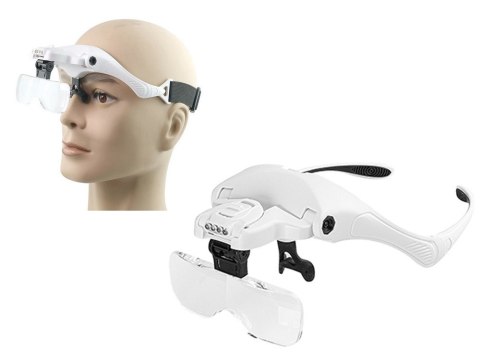 Lupa okulary precyzyjne nagłowna serwis 4 led 3,5x