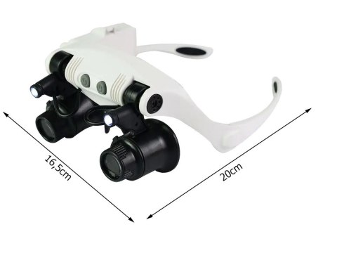 Lupa okulary zegarmistrzowskie naprawa 2 led 25x