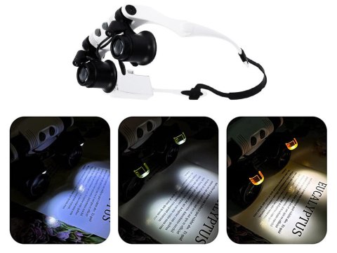 Lupa okulary zegarmistrzowskie naprawa 2 led 25x