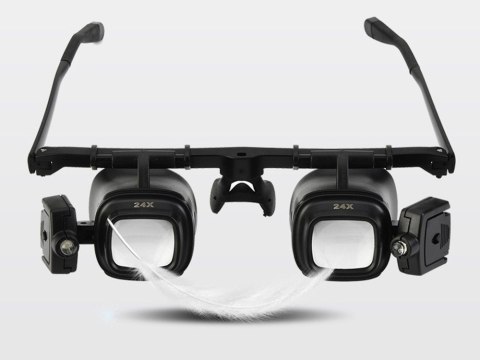 Lupa okulary zegarmistrzowskie serwis podświetlenie 2 led 2x 6x 8x 12x 24x