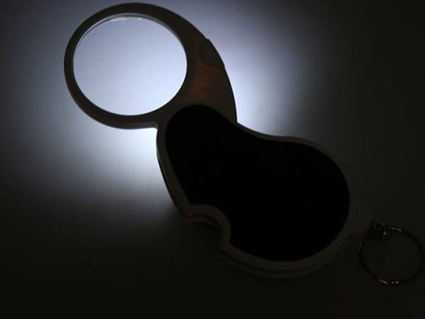 Lupa składana szkło powiększające kieszonkowa led