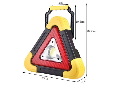 Trójkąt ostrzegawczy led latarka lampka power bank