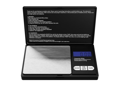 Waga kieszonkowa jubilerska 500g/0,1g precyzyjna gramowa elektroniczna