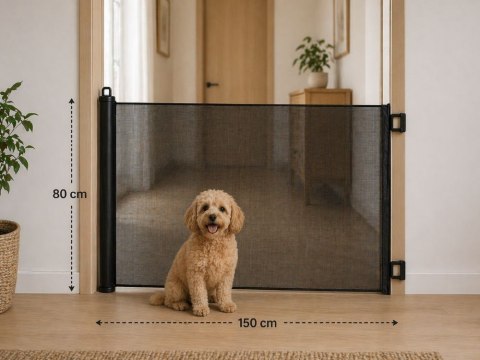 Bramka zabezpieczająca dla psa siatka ochronna 80x150 cm rozsuwana barierka