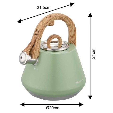 CZAJNIK STALOWY Z GWIZDKIEM 2,5L KLAUSBERG KB-9061 BIAŁY