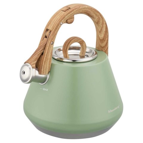 CZAJNIK STALOWY Z GWIZDKIEM 2,5L KLAUSBERG KB-9061 BIAŁY