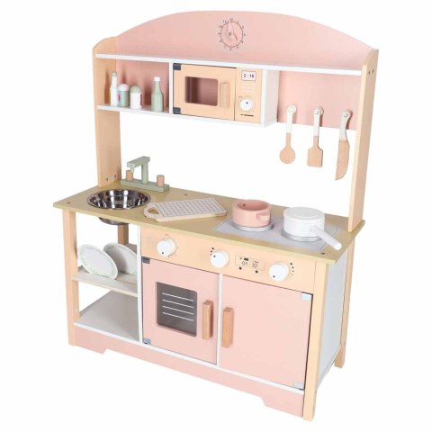 Kuchnia dla dzieci drewniana MDF MODERN CLASSIC akcesoria 82cm różowa