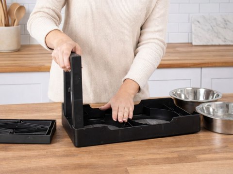 Miska dla psa kota podwyższona podwójna na stojaku 2x duża stal nierdzewna