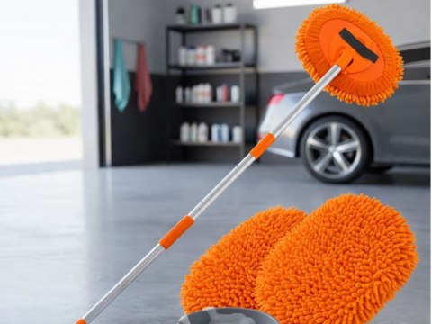 Mop do mycia samochodu mikrofibra 2 sztuki teleskopowy szczotka do auta