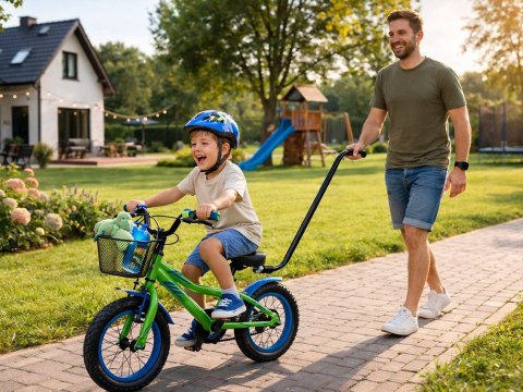 Prowadnik uchwyt do nauki jazdy na rowerze rączka kij do roweru metalowy