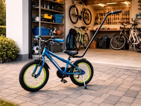 Prowadnik uchwyt do nauki jazdy na rowerze rączka kij do roweru metalowy