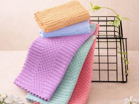 Ścierki kolorowe z mikrofibry zestaw 5 szt 30x30 cm do kuchni domu chłonne