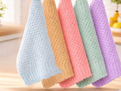 Ścierki kolorowe z mikrofibry zestaw 5 szt 30x30 cm do kuchni domu chłonne