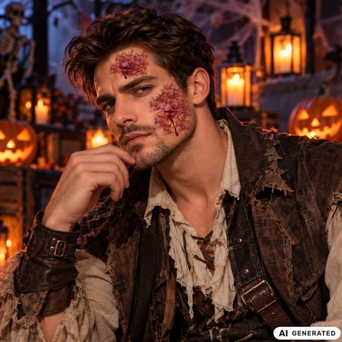 Sztuczna rana makijaż na halloween do malowania blizny rany makeup skóra