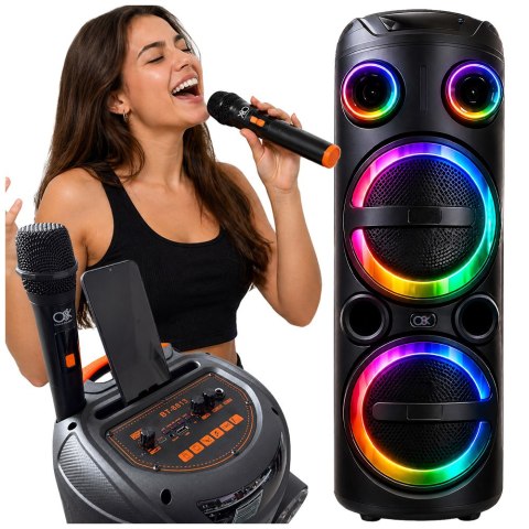 Duży głośnik bezprzewodowy bluetooth przenośny usb radio fm aux karaoke