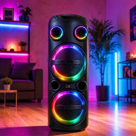 Duży głośnik bezprzewodowy bluetooth przenośny usb radio fm aux karaoke