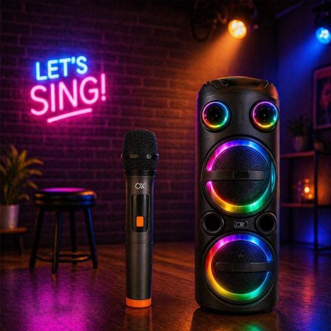 Duży głośnik bezprzewodowy bluetooth przenośny usb radio fm aux karaoke