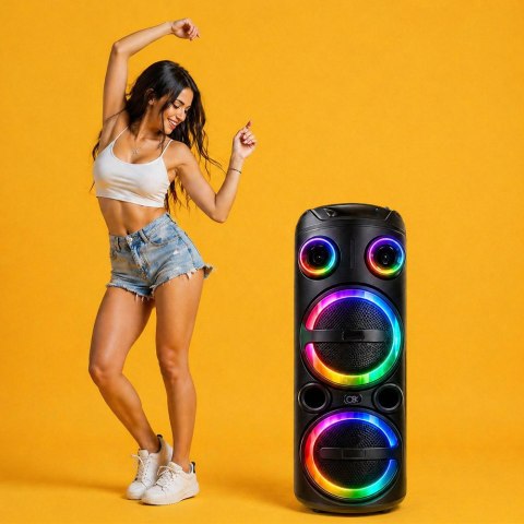 Duży głośnik bezprzewodowy bluetooth przenośny usb radio fm aux karaoke