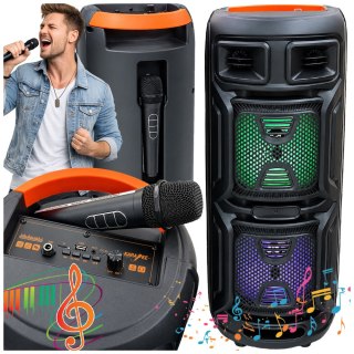 Głośnik bezprzewodowy bluetooth przenośny usb radio fm aux karaoke duży