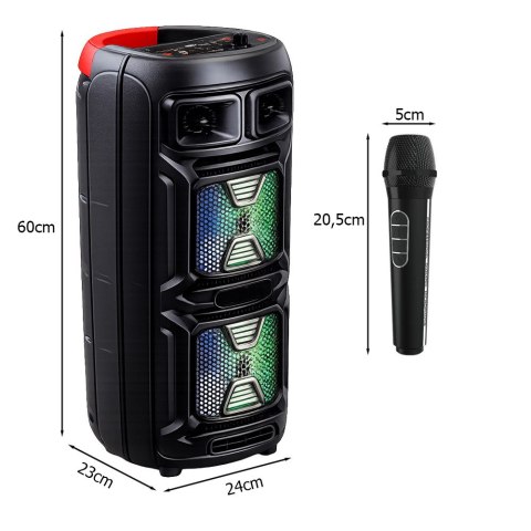 Głośnik bezprzewodowy bluetooth przenośny usb radio fm aux karaoke duży