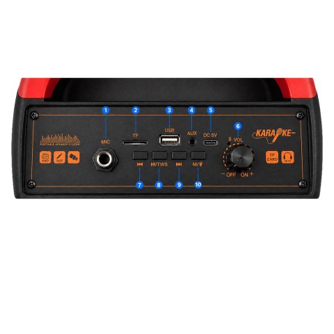Głośnik bezprzewodowy bluetooth przenośny usb radio fm aux karaoke duży