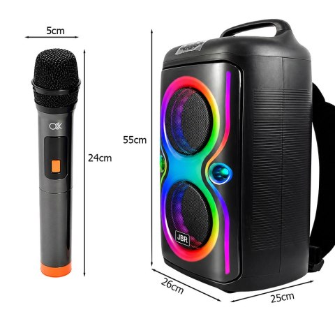 Głośnik bezprzewodowy bluetooth przenośny usb radio fm aux karaoke plecak