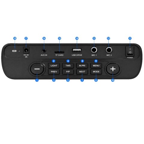 Głośnik bezprzewodowy bluetooth przenośny usb radio fm aux karaoke plecak
